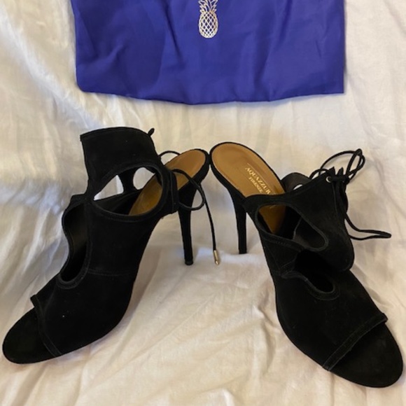 AQUAZZURA SEXY THING 105 CUTOUT SANDAL HEELS - Picture 3 of 5